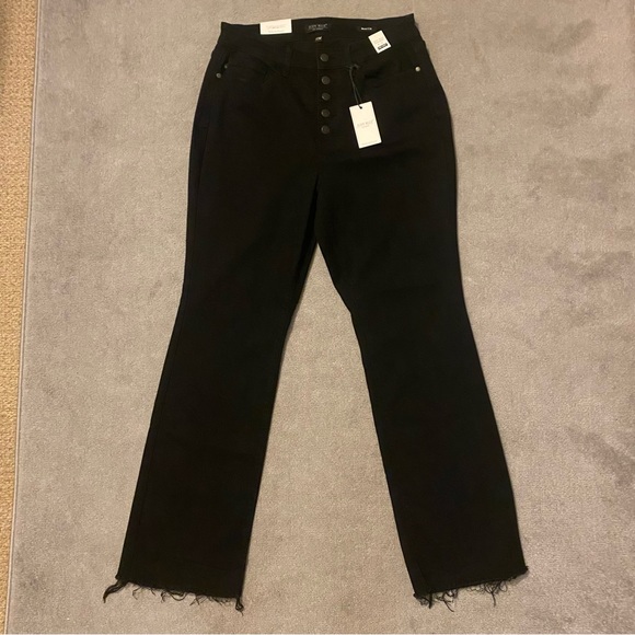 Judy Blue Denim - Judy Blue Jeans Women’s 14W Black High Waist Button Fly Raw Hem Bootcut NWT